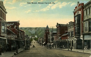 Postcard: Oak Street, Mount Carmel, Pa.
