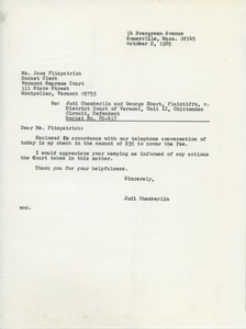 Letter from Judi Chamberlin to Jane E. Fitzpatrick