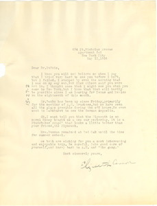 Letter from Elizabeth Cannon to W. E. B. Du Bois