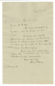 Letter from Edwin F. Horne to W. E. B. Du Bois