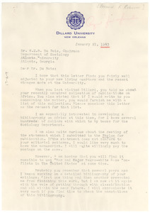 Letter from Bernard F. Robinson to W. E. B. Du Bois