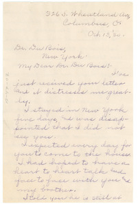 Letter from Mary Dill Broaddus to W. E. B. Du Bois