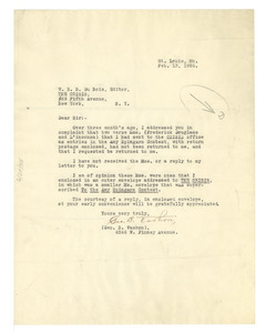 Letter from George B. Vashon to W. E. B. Du Bois