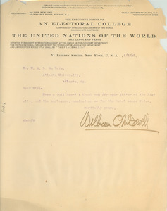Letter from William O. McDowell to W. E. B. Du Bois