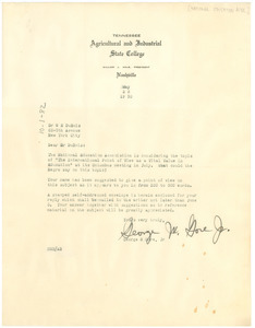 Letter from the National Education Association to W. E. B. Du Bois
