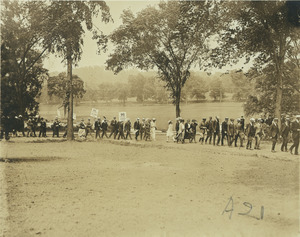 Members of the class of 1896 marching in procession