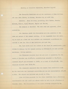 Meeting minutes of the Executive Committee of the Institute for Crippled and Disabled Men