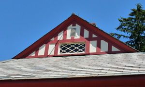 M. N. Spear Public Library, Shutesbury Mass.: detail of front gable end