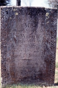 Lyme (New Hampshire) gravestone: Stephenson, Elizabeth (d. 1796)