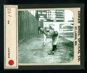 Leslie Mann Baseball Lantern Slide, No. 142