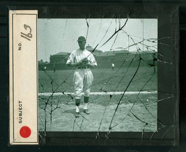 Leslie Mann Baseball Lantern Slide, No. 163