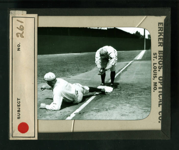 Leslie Mann Baseball Lantern Slide, No. 261