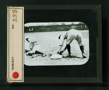 Leslie Mann Baseball Lantern Slide, No. 258