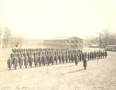 Student Army Training Corps standing in formation (December 1918)