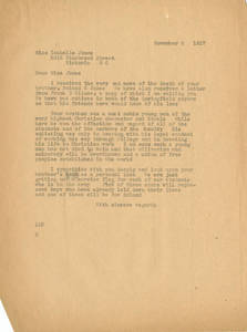 Letter from Doggett to Isabella Jones (November 6, 1917)
