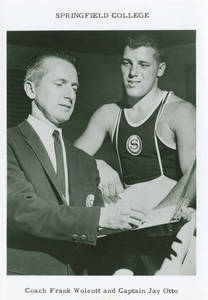 Coach Wolcott and team captain Jay Otto (c. 1965-1966)