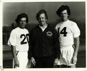 Seniors Rich Tirrell and Bob Rich with Head Coach Dennis Kayser, 1979