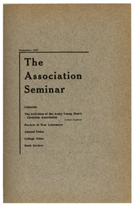 The Association Seminar (vol. 25 no. 9), September 1917