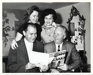 Mayor John Collins and Mary Collins with two unidentified people