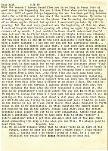 Correspondence from Lou Sullivan to Nicholas Ghosh (January 28, 1980)