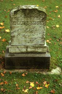 Gravestone of Alfred C. Moon, Westlawn Cemetery, Williamstown, MA.