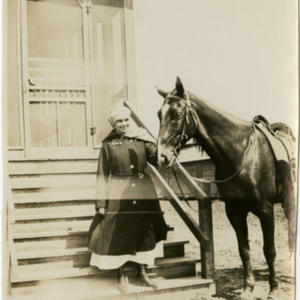 Camp MacArthur - Waco, Texas - World War I - A Nurse and a horse