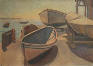 "Untitled (Boats)" Heinrich Pfeiffer (1874-1956)