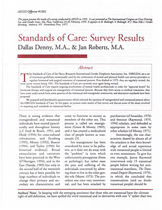 AEGIS Survey Results: Standards of Care