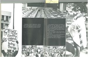 Student strike in response to the Kent State shootings from the 1970 issue of Suffolk University's Beacon/Lex yearbook