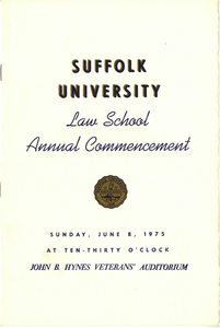 1975 Suffolk University Law School Annual Commencement Program