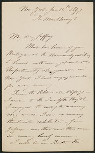 Letter, January 12, 1897, Paul Du Chaillu to James Jeffrey Roche
