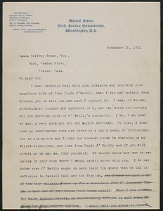 Letter, November 10, 1891, Theodore Roosevelt to James Jeffrey Roche