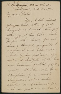 Letter, December 10, 1905, William Dean Howells to James Jeffrey Roche