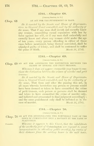 1784 Chap. 0068 An Act For The Punishment Of Rape.