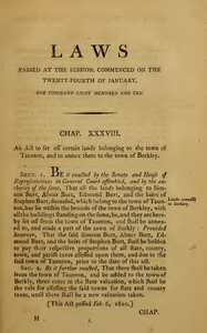 1809 Chap. 0039. An Act To Set Off Certain Lands Belonging To The Town Of Taunton, And To Annex Them To The Town Of Berkley.