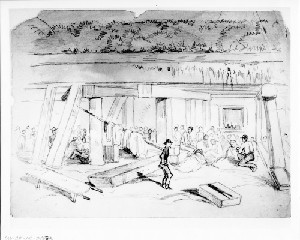 Bombproof of Fort Fisher Used as a Hospital for Rebel Prisoners (Capture of Wilmington)