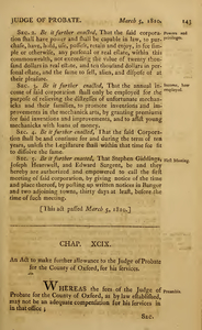 1809 Chap. 0100. An Act To Make Further Allowance To The Judge Of Probate For The County Of Oxford, For His Services.