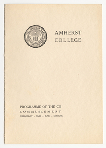 Amherst College Commencement program, 1924 June 18