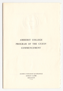 Amherst College Commencement program, 1956 June 10