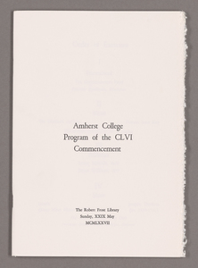 Amherst College Commencement program, 1977 May 29