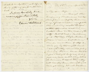 Edward Hitchcock letter to Orra White Hitchcock, 1858 April 28