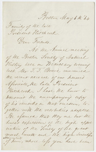 Samuel Leonard Abbot letter to the family of Edward Hitchcock, 1864 May 6
