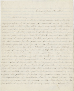 Edward Hitchcock letter to unidentified recipient, 1857 June 11