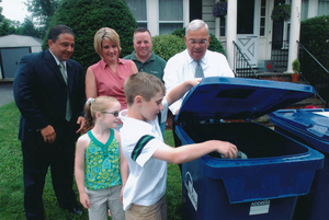 First family in Hyde Park to receive single-stream recycling bin