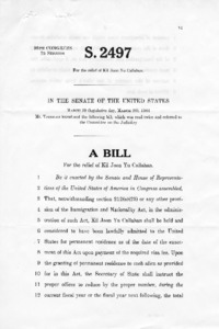 S. 2497, For the relief of Kil Joon Yu Callahan