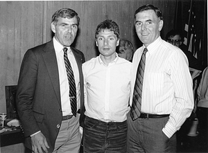 Mayor Raymond Flynn with two unidentifed men