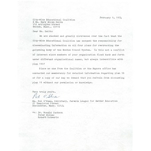 Letter, February 1, 1974.