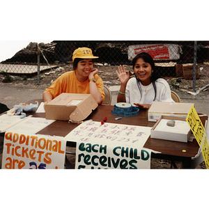 Ticket sellers at Recreation Day fair