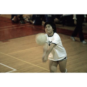 Volleyball player passing the ball