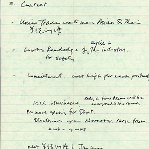 Notes taken during meetings of The Chinatown Coalition's Economic Development Committee and Workers Committee
